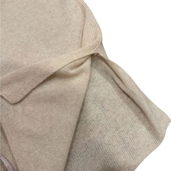 White + Warren cashmere pullover sweater side slits in cream M - Picture 4 of 6